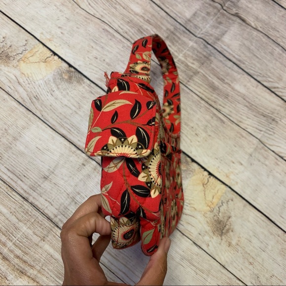 Maggie B Red Patterned Quilted Purse - Picture 3 of 14